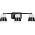 thumbnail image 5 of Haven Collection Three-Light Matte Black Opal Glass Luxe Industrial Bath Light, 5 of 13