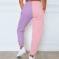 thumbnail image 4 of BiZtdJrK Womens Color Block Cinch Bottom Sweatpants Casual Drawstring High Waisted Jogger Pants Sporty Gym Harem Trousers with Pockets Todays Daily Sales Clearance Pink 3XL, 4 of 8