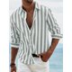thumbnail image 1 of Camisa de botones suave y cómoda de moda para hombre, estilo retro, a rayas, informal, para oficina, al aire libre, playa, primavera y verano, talla grande S-6XL, 1 of 6