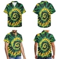 thumbnail image 3 of Jiueut Jamaica Flag Tie Dye Pattern Matching Hawaiian Shirts Women Summer Flare Dress and Men T-Shirt Button Down Couples Tshirt for Holiday Party Beach Tropical Sundresses Dress, 4XL, 3 of 5