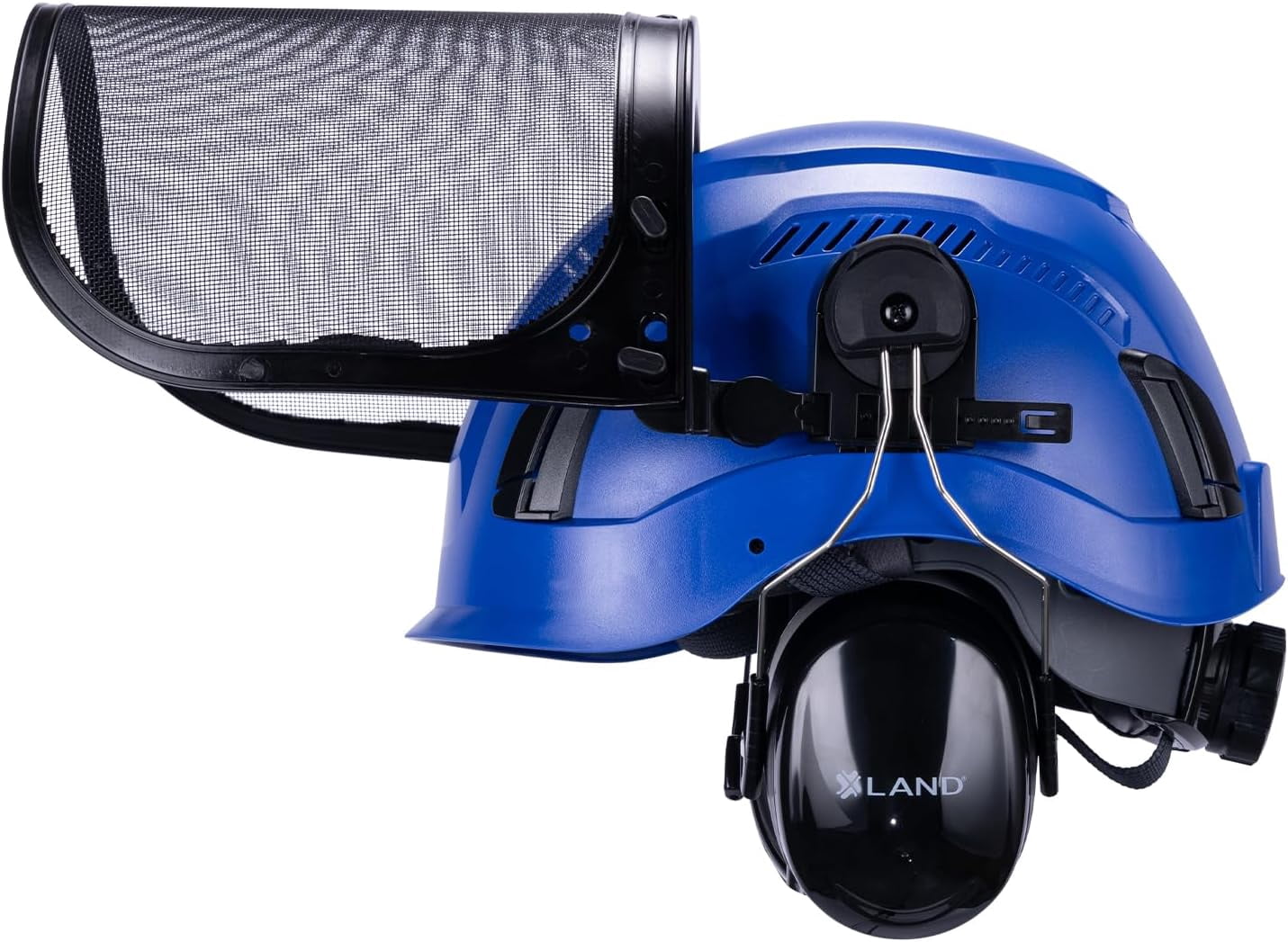 EcoPro Forestry Kit - ANSI Z89.1 Type I Class C Vented - Forestry Helmet Kit with Faceshield & Earmuffs - 3 in 1 Ideal for Arborists - Blue