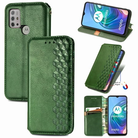 Case for Motorola Moto G30 Flip Cover Wallet Flip Cover Magnetic Protective - Green