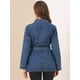 thumbnail image 5 of Chaqueta vaquera Unique Bargains Holgada Manga Larga Lazo Azul medio M, 5 of 6