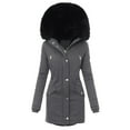 thumbnail image 5 of Women Plus Size Daily Winter Coat Lapel Collar Long Sleeve Jacket Vintage Thicken Coat Jacket Warm Hooded Thick Padded Outerwear Mom Jackets Women Fashion plus Size Women Insulated Jacket Women Long, 5 of 6