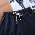 thumbnail image 5 of BVnarty Mens Cotton Beach Shorts Knee Length Summer Shorts Elastic Waist Solid Color Drawstring with Pockets Blue XXL, 5 of 8