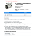 thumbnail image 2 of A/C Compressor - Compatible with 2016 - 2018 Lincoln MKX 2017, 2 of 2