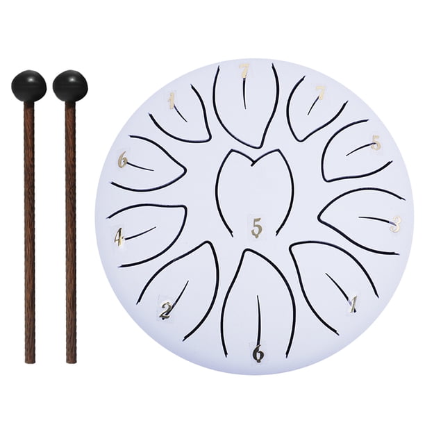 Instrumentos Percusión Handpan Drum Steel Tongue 6 Pulgadas 11 Notas () Blanco