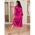thumbnail image 3 of Ekouaer Silk Robes for Women Long Satin Bride Bridesmaid Wedding Party Robes Lightweight Sexy Sleepwear with Pockets, 3 of 6