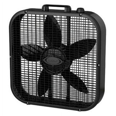 20 in. 3 Speed Black Box Fan with Save-Smart Technology for Energy Efficiency