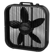 20 in. 3 Speed Black Box Fan with Save-Smart Technology for Energy Efficiency