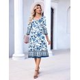thumbnail image 5 of Zeagoo 3/4 Sleeve Women's Dress Pleated Midi Dresses Floral T Shirt Dress with Pockets Casual Flowy A-Line Dresses, 5 of 5