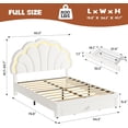 thumbnail image 2 of Full Size Bed Frame for  Velvet Upholstered Headboard with 2 Storage Drawers Princess Style Platform Bed   Wood Slats No Box Spring Needed Easy Assembly,Beige, 2 of 7
