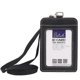 thumbnail image 1 of ID Badge Card Holder Pu Leather Vertical Clip Neck Strap Lanyard Necklace Case, 1 of 3
