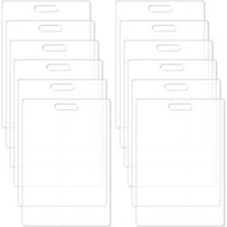 12 pc Transparent Acrylic Badge Rectangle 127x76x2mm Hole: 20x5mm
