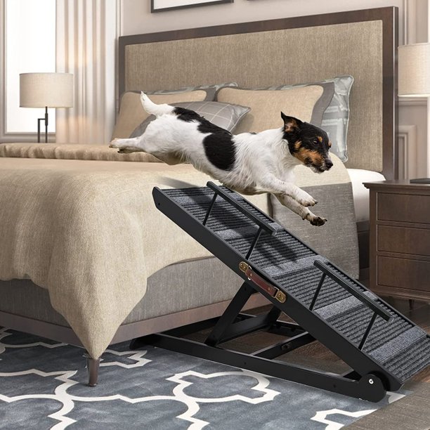 ABORON Folding Dog Ramp for Medium Pets,Adjustable Pet Ramp with 6