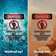 thumbnail image 6 of (2 Pack) Construction Site OSHA Danger Sign 12 Inch X 18 Inch Indoor / Outdoor Rust-Free Aluminum Metal Signs for Workplace, Workshop, and Construction Site, Made in the USA, 6 of 8