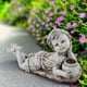 thumbnail image 3 of Niño con Luces Solares Decoración de Jardín Estatua Al Aire Libre Tarro de Resina Niño Macizo de Flores Decoración de Escultura de Patio, 3 of 5
