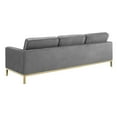 thumbnail image 3 of Modway Loft Gold Stainless Steel Leg Performance Velvet Sofa in Gold Gray, 3 of 4