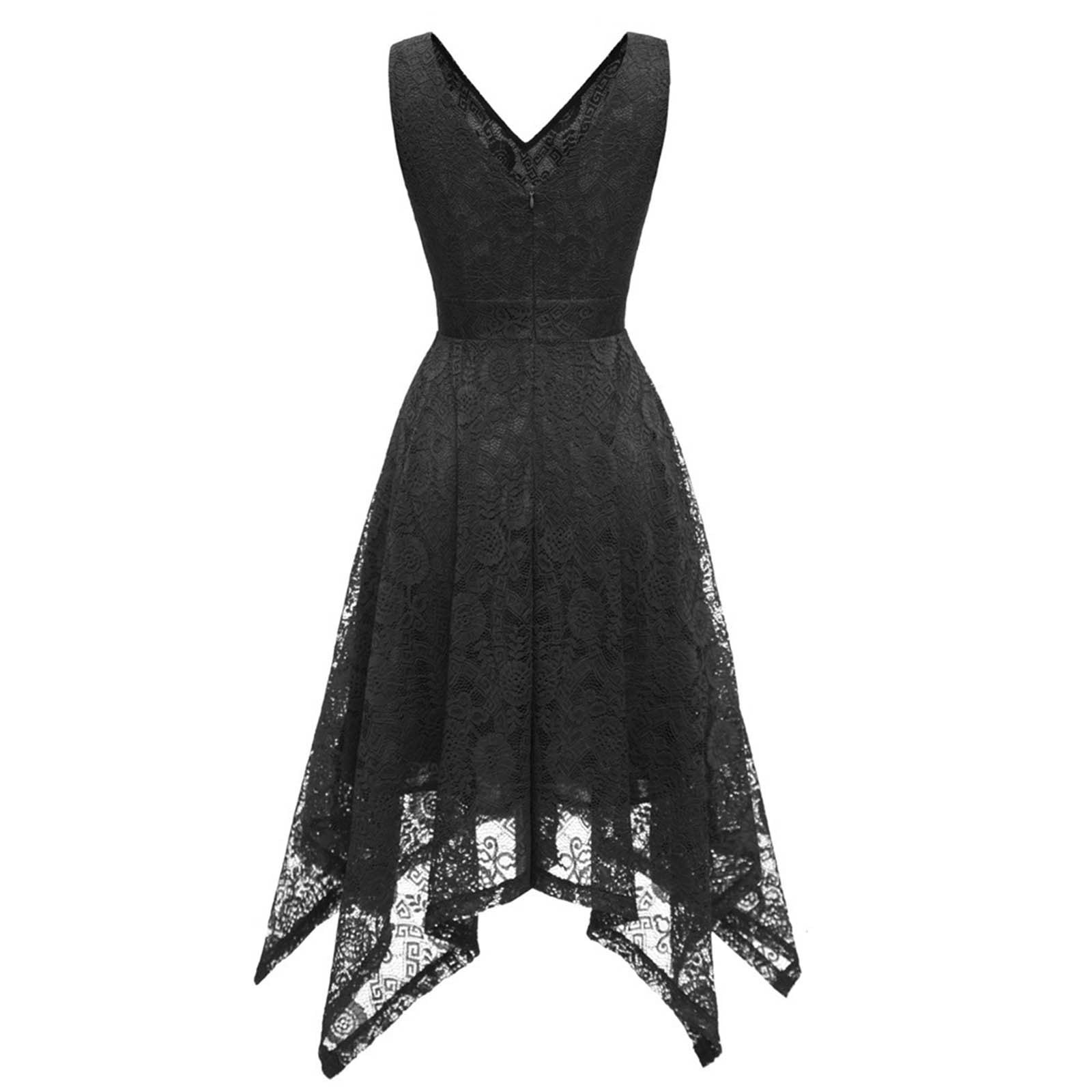 asymmetrical black lace dress Stefania Brown Lace Asymmetrical Dress – House Of Liquorice main image 1