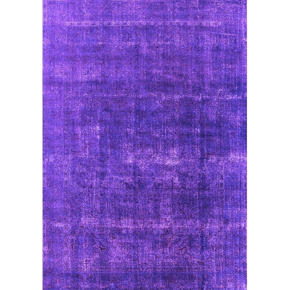 Ahgly Company Indoor Rectangle Oriental Purple Industrial Area Rugs, 7' x 10'