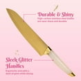 thumbnail image 5 of Paris Hilton Kitchen Knife Set with Heart-Shaped Block, 10-Piece Set, White Iridescent, 5 of 9