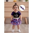 thumbnail image 3 of BemeyourBBs Baby Girl Halloween Outfit Pumpkin Ghost Print Romper Dress Headband, 3 of 9