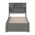 thumbnail image 4 of Leo & Lacey Lit Plateforme Simple Moderne en Bois Massif avec Chargeur USB, Gris, 4 of 6