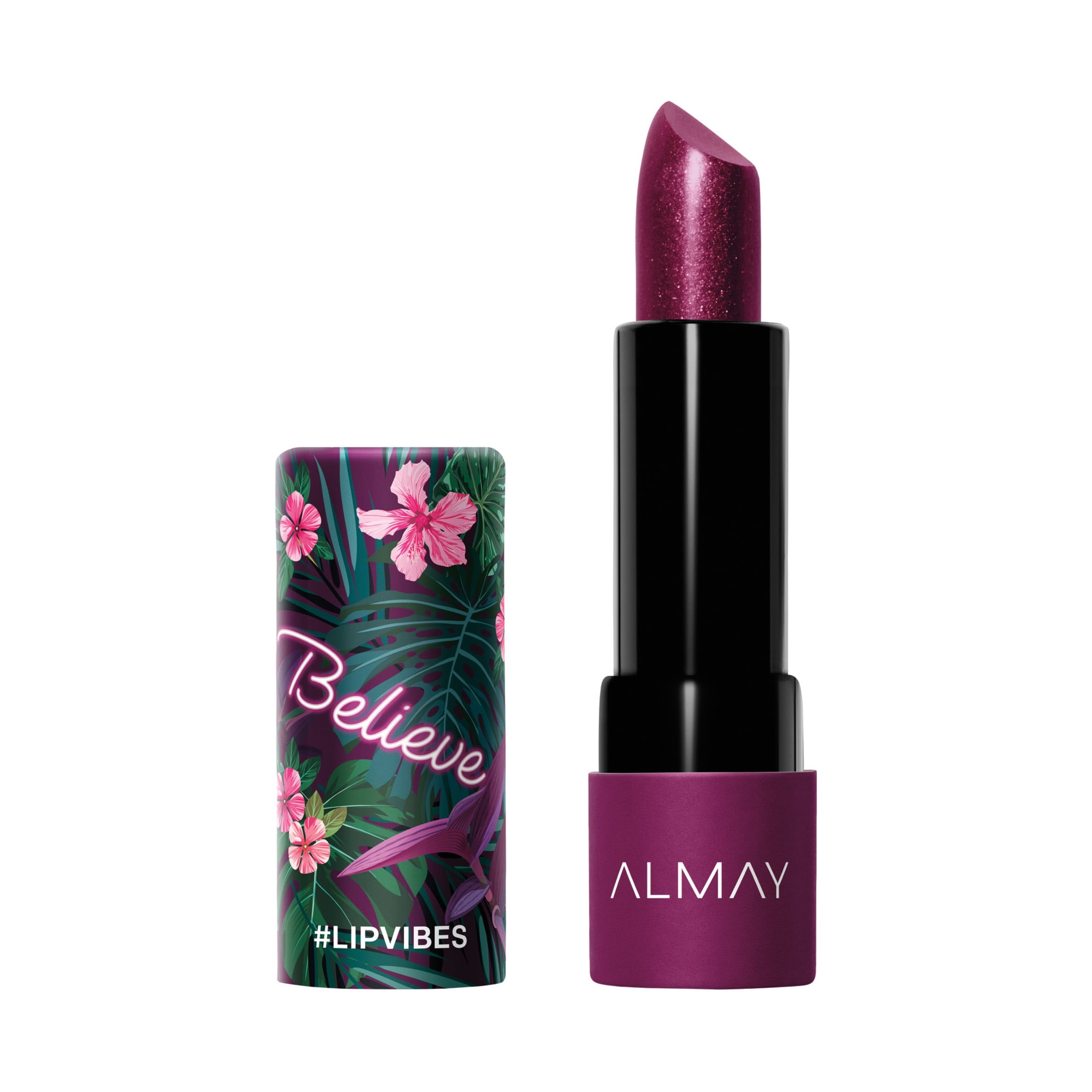 (2 pack) Almay Lip Vibes Hypoallergenic Cream Lipstick with Shea Butter, Believe, 0.14 oz