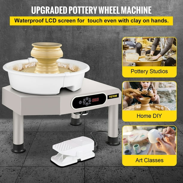 VEVOR Pottery Wheel Ceramic Forming Machine, 9.8 LCD Touch Screen Clay  Wheel, 350W Electric DIY Clay Sculpting Tools with Foot Pedal & Detachable  ABS
