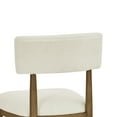 thumbnail image 3 of Darla Set of 2 Walnut Oak Dining Chairs | Beige Sherpa Fabric Upholstery | Modern Open Back Design | 22"W x 20"D x 33"H | Perfect for Dining Room, Kitchen, or Living Area, 3 of 5