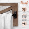 thumbnail image 4 of AAutumn Alley Farmhouse Bathroom Hardware Set, 3 Piece Rustic Wood & Galvanized Metal Bathroom Accessories – Towel Bar, Towel Ring & Toilet Paper Holder, Wall Mount, Brown, 4 of 8