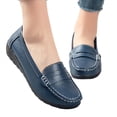 thumbnail image 4 of Miluxas Women's Business Loafers Work Casual Flats Shoes Lightweight Penny Leather Slip On Walking Shoes Dark Blue 7.5(40), 4 of 6