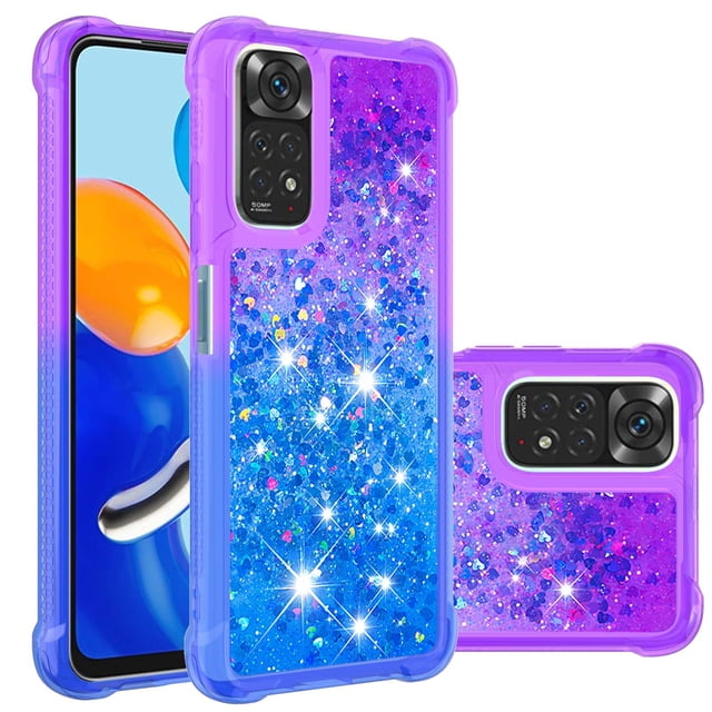 Funda para Xiaomi Redmi Note 11 4G/Note 11S 4G Transparente con Brillos Carcasa Protectora Antigolpes con Glitter Brillante