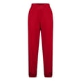 thumbnail image 5 of felwors Women's V Crossover Waist Sweatpants Baggy Y2K Jogger Pants Wide Leg Fleeced Lounge Pants Red, M, 5 of 6