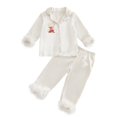 thumbnail image 5 of Byoo Big Girls Christmas Pajama Set Reindeer Print Button Down Long Sleeve Top Pants 2PC Pj's Xmas Soft Sleepwear, 5 of 5