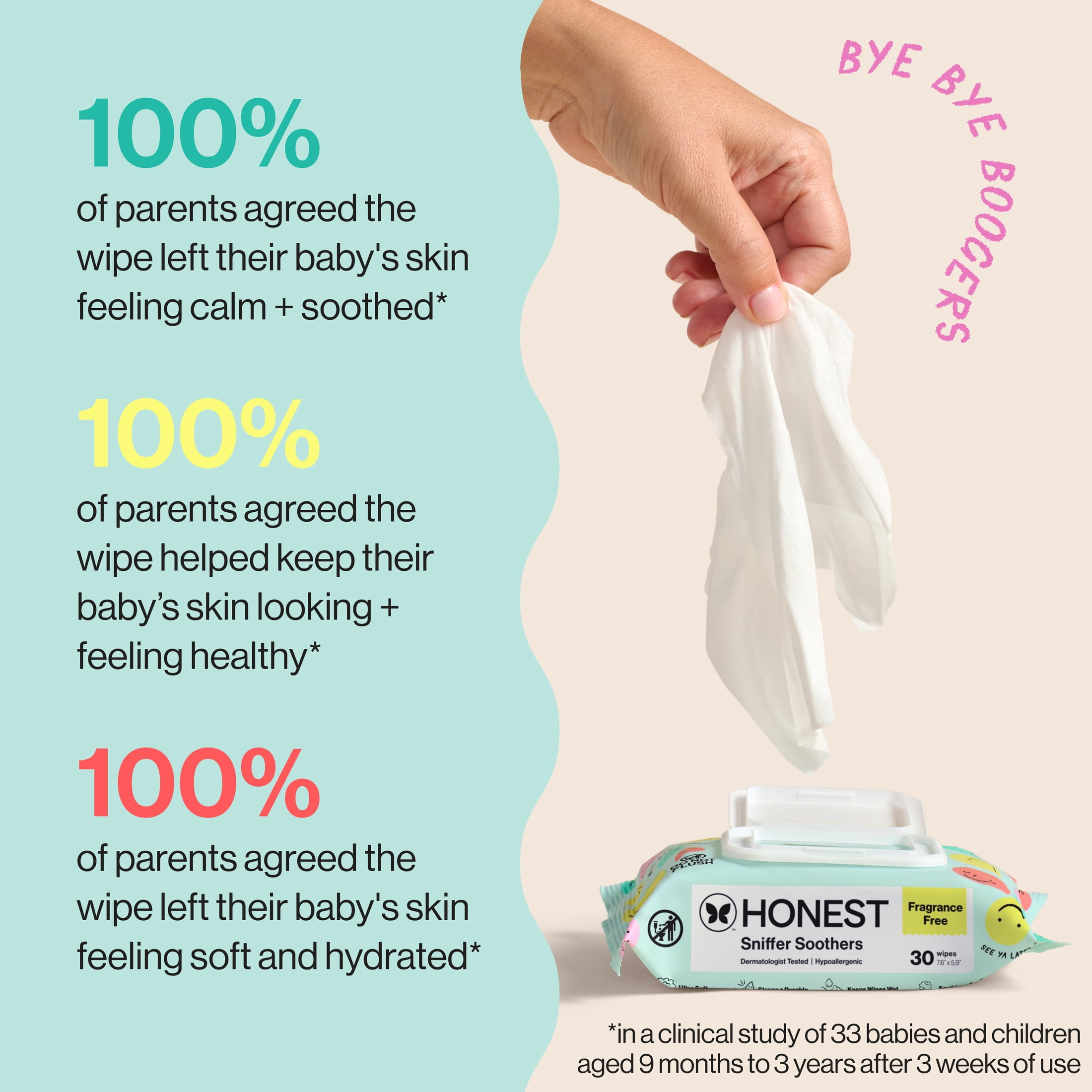 The Honest Company Sniffer Soothers Nose and Face Wipes 60 Count
