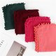 thumbnail image 4 of Qarigey Bufanda de empalme de bolas de lana Pañuelo de moda Silenciador ligero de algodón Tejido clásico para cuatro estaciones 9 Rojo sandía Type2 NO2 Qarigey AP009495-09, 4 of 6