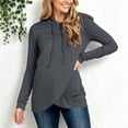thumbnail image 5 of SBYOJLPB Maternity Hooded Tops for Women Long Sleeves Solid Color Casual Comfortable Pregnancy Clothes, 5 of 8