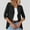 Black, variant on DuoJiaJ Ladies Fashion Casual Solid Color Three Quarter Sleeve Sleeve Cardigan Short Small Coat Cardigan For Women Black