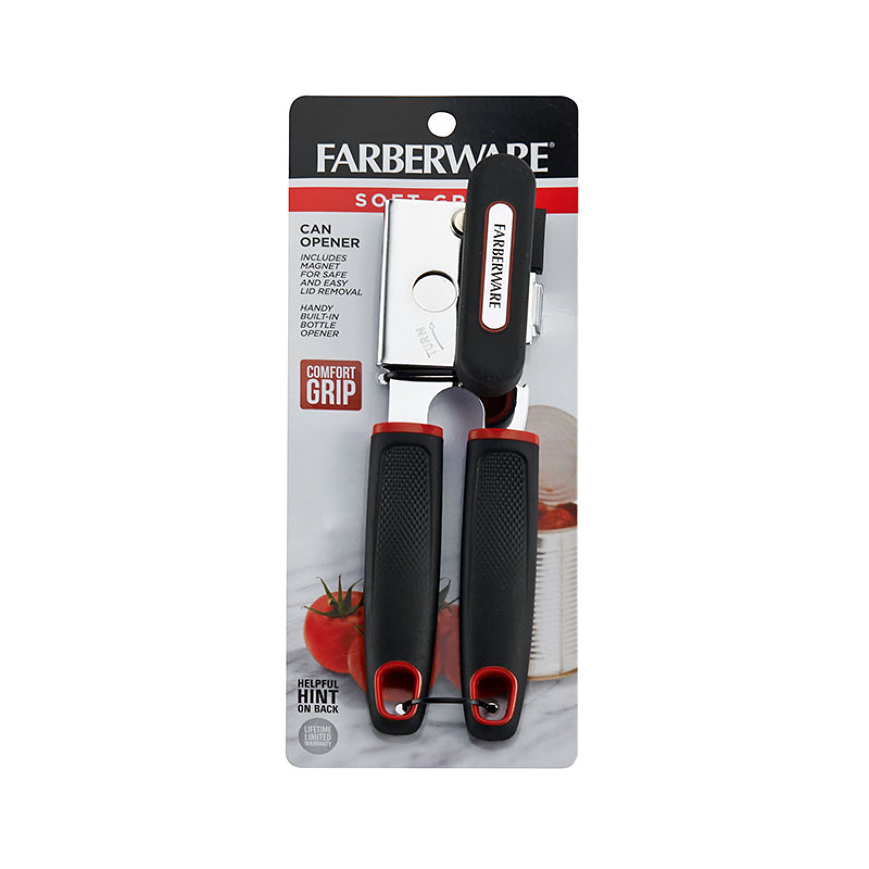 Farberware Soft Grips Garlic Press with Black Handle and Red Accent