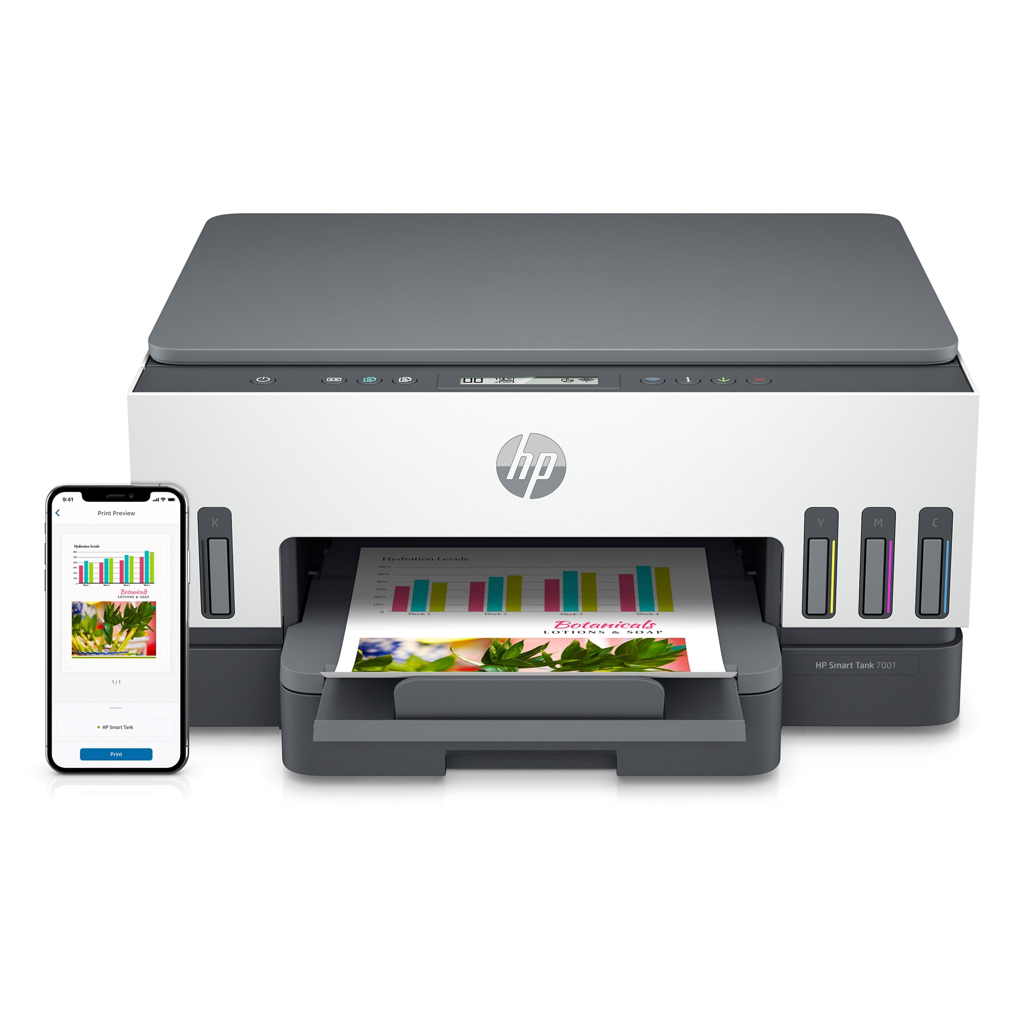herberg Pijl munt HP Smart Tank 7001 Wireless All-in-One Cartridge-free Color Ink Tank Printer,  up to 2 Years of Ink Included - Walmart.com