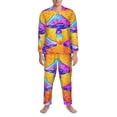 thumbnail image 3 of Cauagu Magic Mushrooms Print Men's Long-Sleeve Pajama Set,Soft Button-Front 2Pjs for Men Long Sleeve Men’s Sleepwear-Medium, 3 of 7