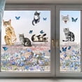 thumbnail image 7 of 46x15/116x38cm Cat Window Clings Double Sided Butterfly Window Decals Spring Flower Window Stickers Non Adhesive Static Vinyl Film for Glass Sliding Door Prevent Bird Strike, 7 of 7