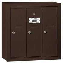 Salsbury Industries 3503ZSP Vertical Mailbox - 3 Doors - Bronze - Surface Mounted - Private Access