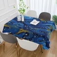 thumbnail image 5 of Qxltty Blue Swirled Waves Square Tablecloth 54×54in Thick Wrinkle Resistant Heat Proof Durable Table Cover for Dining Table, 5 of 9