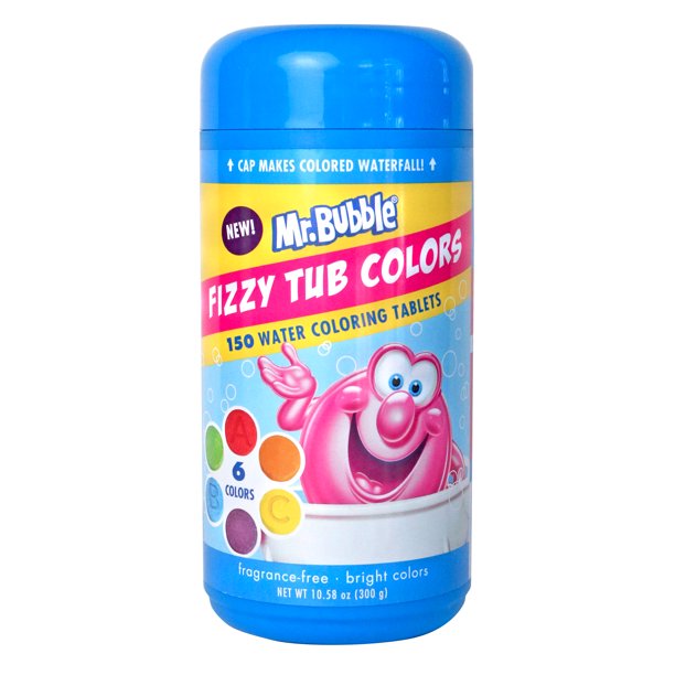 Mr. Bubble Fizzy Tub Colors, Assorted Bathwater Colors, 150 Ct