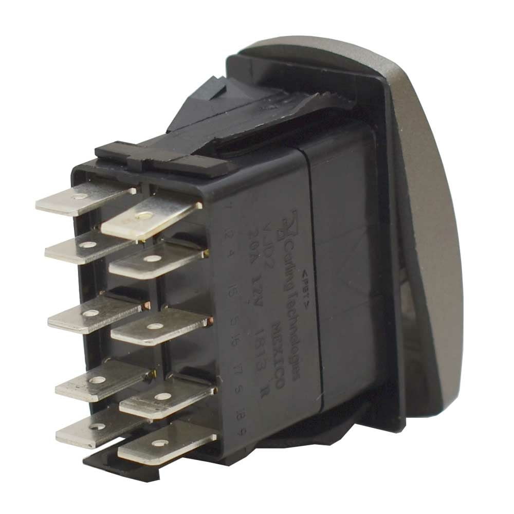 Carling On/Off/On Contura V Boat Rocker Switch | 10 Spade Dock/Crt LTS