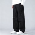 thumbnail image 2 of Cargo Pants for Men Loose Fit Solid Color Multi-Pocket Trousers for Daily Commuting Wear, 2 of 6