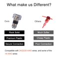 thumbnail image 4 of Conectores De Cable De Bajo Voltaje Sin Soldadura Sin Pelar Cables Conectores De Cable Pequeños De 3 Vías Y 2 Pines Conectores De Grifo En T Compactos Se Adapta A Cables De Calibre 24-20 Paquete De 16, 4 of 5
