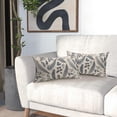 thumbnail image 6 of Gray Blue Leaf Plant Lumbar Pillow Covers 12X20 Inch Set of 2 Grey Tropical Fern Herbs Botanical Leaves Floral Decorative Pillow Cases Vintage Cushion Case Farmhouse Home Decor for Couch Sofa, 6 of 6